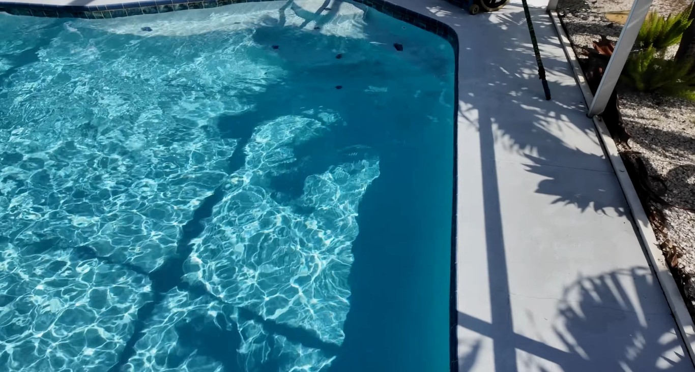 Crystal clear blue pool water after professional treatment in Prescott, AZ